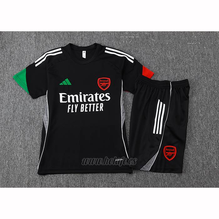 Chandal del Arsenal Manga Corta 2025-2026 Negro - Pantalon Corto